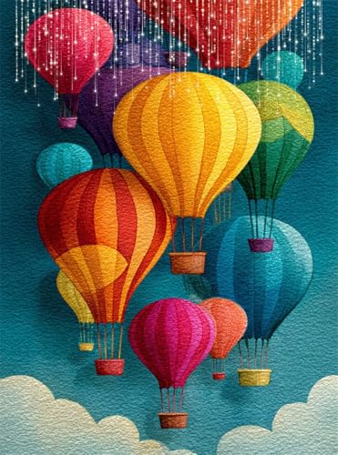 Diamond Painting Erwachsene, Diamant Painting Bilder Bunt 5D Diamond-Painting Ballon DlY Vollbohrer Diamant Kunst Malerei Stickerei Bastelset Erwachsene, für Wohnzimmer Home Wanddeko 30x40 cm Q4-633 von Qinqhuag