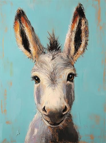 Diamond Painting Erwachsene, Diamant Painting Bilder Tier 5D Diamond-Painting Esel DlY Vollbohrer Diamant Kunst Malerei Stickerei Bastelset Erwachsene Set, für Wohnzimmer Home Wanddeko 15x20 cm Q4-151 von Qinqhuag