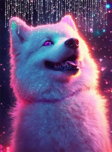 Diamond Painting Erwachsene, Diamant Painting Bilder Wolf 5D Diamond-Painting Sternenhimmel DlY Vollbohrer Diamant Kunst Malerei Stickerei Bastelset Erwachsene, für Wohnzimmer Wanddeko 20x30 cm Q4-643 von Qinqhuag