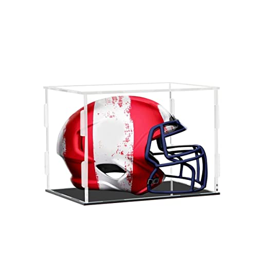 Mini Helm Vitrine Fußball Ständer Halter Klar Acryl Box Quadratische Hülle Schutzschrank UV Schutz Aufbewahrung Abdeckung Kollektionen von Qinry