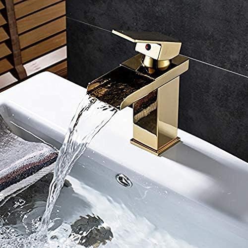 Küche Klotz Küche Tap Wasserhahn Gold poliertes Messing Badezimmer Wasserfall Spout Becken Wasserhahn Eingriff Mixer Tap Deck montiert Küche Klotz Küche Tap Wasserhahn Gold poliertes Messing Badezimmer Wasserfall Spout Becken Wasserhahn Eingriff Mixer Tap Deck montiert von Qinshunxi