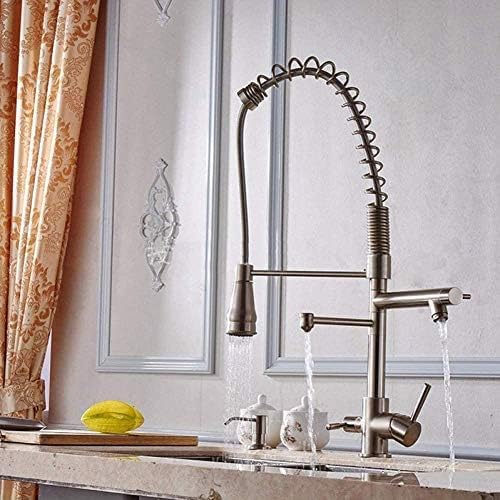 Küche Taps Küchentipps Wasserhahn zeitgenössischer Messing gebürstet Nickel 3 -Wege Mixer Deck Mount Dual Griff Küchenarmatur Küche Taps Küchentipps Wasserhahn zeitgenössischer Messing gebürstet Nickel 3 -Wege Mixer Deck Mount Dual Griff Küchenarmatur von Qinshunxi
