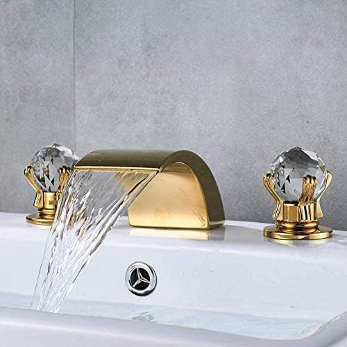 Küchenhacktack Küche Tap Wasserhahn Kristallgriff Golden Wasserfall Badezimmer Wasserhahn Deck Halterung weit verbreiteter Badezimmer Badewanne Waschbecken Wasserhahn Chrombeckenmischer Hahn Küchenhacktack Küche Tap Wasserhahn Kristallgriff Golden Wasserfall Badezimmer Wasserhahn Deck Halterung weit verbreiteter Badezimmer Badewanne Waschbecken Wasserhahn Chrombeckenmischer Hahn von Qinshunxi