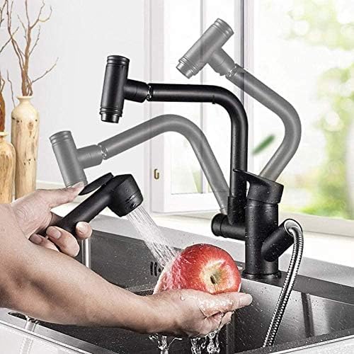 Küchenhahn Wasserhahn gebürstet Nickel/Chrom Küche Wasserhahn Einlochspüle Waschbeckenmischer TAP Heißer kaltes Hochauszug Sprühstoff-Waschbeckenmischer Hahn Küchenhahn Wasserhahn gebürstet Nickel/Chrom Küche Wasserhahn Einlochspüle Waschbeckenmischer TAP Heißer kaltes Hochauszug Sprühstoff-Waschbeckenmischer Hahn von Qinshunxi
