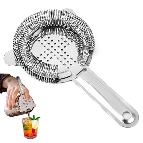 Barsieb Cocktail Edelstahl,Cocktail-Sieb Strainer Cocktailshaker Colander Strainer Bar Trainer Bar Sieb Professionelle Filter Tool für Barkeeper Restaurant und Partys von Qinsky