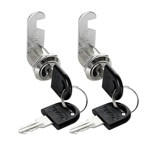 Qinsky Security Schrankschlösser mit Schlüsseln,2 Pcs Briefkastenschlösser Sicherheits Briefkastenschloss Nockenschlösser Schrankschloss mit 2 Schlüsseln für Briefkästen Schranktüren Möbel(16mm) von Qinsky