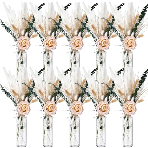 Qinyoung 10 Set Getrocknetes Pampasgras Mittelstück für Hochzeit 10 Klarglas Gläser 10 Künstliche Rosen 80 Getrocknete Pampasgras mit Seil für Babyparty Rustikale Brautparty Bauernhaus Dekoration Qinyoung 10 Set Getrocknetes Pampasgras Mittelstück für Hochzeit 10 Klarglas Gläser 10 Künstliche Rosen 80 Getrocknete Pampasgras mit Seil für Babyparty Rustikale Brautparty Bauernhaus Dekoration von Qinyoung