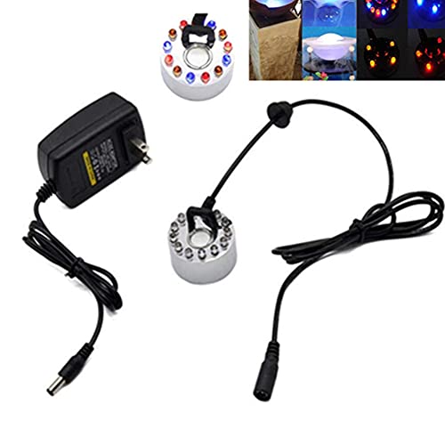Qiorange 12 LED-Ultraschall-Nebel-Hersteller Fogger Wasser-Brunnen-Teich + Netzteil (Set A) von Qiorange