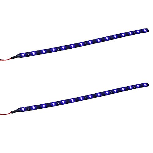 Qiorange 2 X 30cm 15 LED Wasserdicht LED Lichtleiste Balken SMD LED String LED Streifen Leiste 12V (Blau 2pcs) von Qiorange
