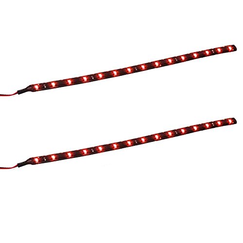 Qiorange 2 X 30cm 15 LED Wasserdicht LED Lichtleiste Balken SMD LED String LED Streifen Leiste 12V (Rot 2pcs) von Qiorange