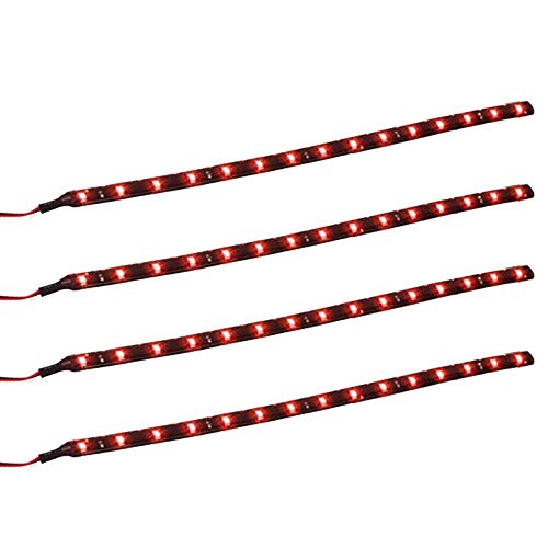 Qiorange 4 X 30cm 15 LED Wasserdicht Lichtleiste Balken SMD String Streifen Leiste 12V (Rot) von Qiorange