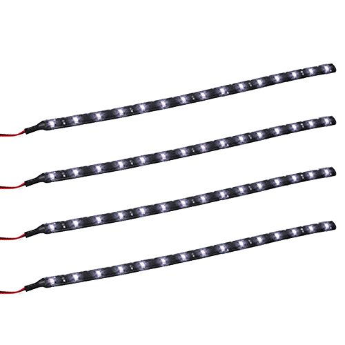 Qiorange 4 X 30cm 15 LED Wasserdicht LED Lichtleiste Balken SMD LED String LED Streifen Leiste 12V (Weiß) von Qiorange