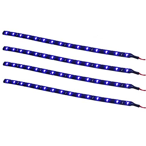 Qiorange 4 X 30cm 15 LED Wasserdicht LED Lichtleiste Balken SMD LED String LED Streifen Leiste 12V (Blau) von Qiorange