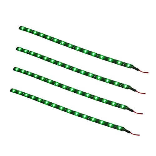 Qiorange 4 X 30cm 15 LED Wasserdicht LED Lichtleiste Balken SMD LED String LED Streifen Leiste 12V (Grün) von Qiorange