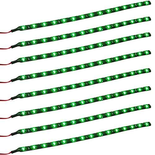Qiorange 8 X 30cm 15 LED Wasserdicht LED Lichtleiste Balken SMD LED String LED Streifen Leiste 12V Grün von Qiorange