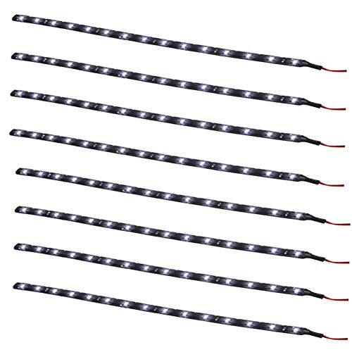 Qiorange 8 X 30cm 15 LED Wasserdicht Weiß Lichtleiste Balken SMD String Streifen Leiste 12V (Weiß 8pcs) von Qiorange