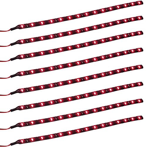 Qiorange 8 X 30cm 15 LED Wasserdicht LED Lichtleiste Balken SMD LED String LED Streifen Leiste 12V Rot von Qiorange