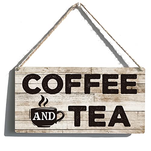 Lustige Küchenschilder Geschenk Bauernhaus Kaffee und Tee Holz Hängeschild Rustikale Wandkunst Zuhause Kaffee Bar Dekoration 30,5 x 15,2 cm Lustige Küchenschilder Geschenk Bauernhaus Kaffee und Tee Holz Hängeschild Rustikale Wandkunst Zuhause Kaffee Bar Dekoration 30,5 x 15,2 cm von Qious