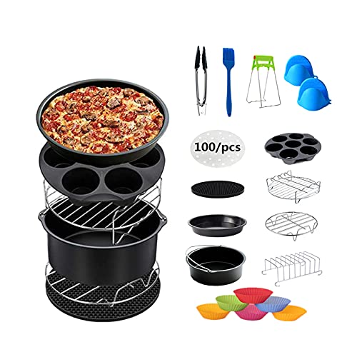 13STK Luftfritteuse Zubehör Set Passend für 23L 32L Geräte Mit 16cm Kuchenform Spülmaschinenfest von Qiraoxy