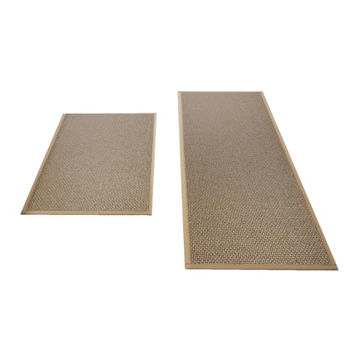 Paar Küchen-Fußmatten (2er Set) - Super saugfähig & rutschfest - Maschinenwaschbare Küchenläufer - Ideal für Arbeitsbereiche - Entlastet Füße & Rücken beim Kochen von Qiraoxy