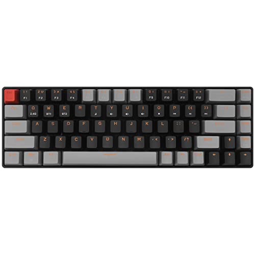 Qisan Mechanische kabellose Tastatur Gaming Tastatur Braun Switch Mini Design (60%) 68 Tasten US Layout - Grau und Schwarz von Qisan
