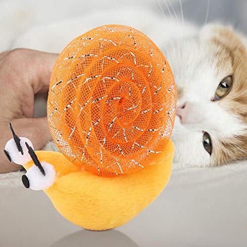 Cat Interactive Toy, Plüschschnecke Cat Toy, Polyester Scratching Orange Schneckenmuster Interactive für Cat Toy Puppy Pet Kitten Toy(Tangerine) von Qiter