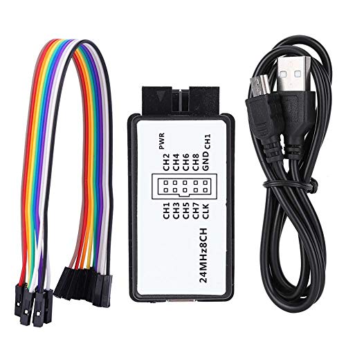 USB Logic Analyzer, USB Logic Analyzer Geräteset Mini Digital Pocket Size 8-Kanal-Eingangsspeicher 24MHz von Qiter