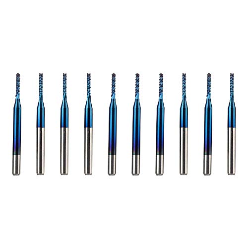 Fräser Wolfram Stahl Gravierfräser 10 stücke Router Schneiden Bit Blue Corn Schaftfräser Gravur Bit für CNC Maschinen(1.5mm) von Qiterr