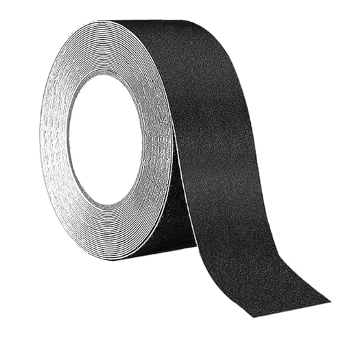 QitinDasen 10 M X 5 cm Schwarz Anti-Rutsch Klebeband, Selbstklebend Antirutsch Klebeband, Hoher Traktion Sicherheitsband, für Drinnen und Draußen (1 Rolle) von QitinDasen