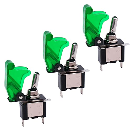 QitinDasen 3Pcs 20A / 12VDC Auto Kippschalter, mit Grün Wasserdichte Abdeckung Grün LED Kontrollleuchte, EIN/AUS 2 Position SPST 3-Polig Rocker Toggle Switch QitinDasen 3Pcs 20A / 12VDC Auto Kippschalter, mit Grün Wasserdichte Abdeckung Grün LED Kontrollleuchte, EIN/AUS 2 Position SPST 3-Polig Rocker Toggle Switch von QitinDasen