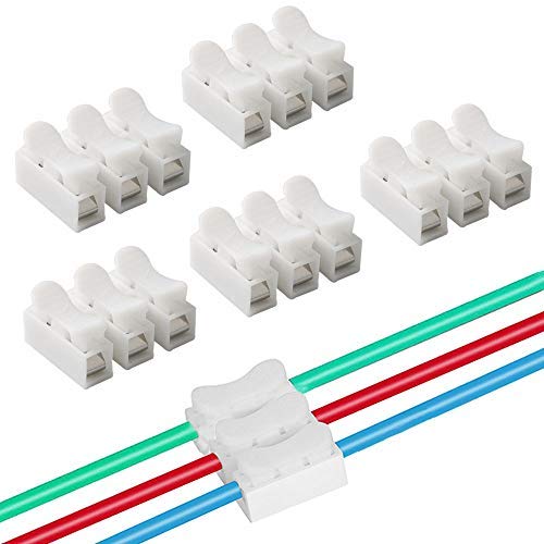 QitinDasen 40Pcs Premium CH3 Schnelldrahtverbinder, Federverbindungsstück Verbindungsklemmen, Kabelklemme Klemmenblock, Elektrische Drähte an die LED Streifen Licht Draht Anschluss QitinDasen 40Pcs Premium CH3 Schnelldrahtverbinder, Federverbindungsstück Verbindungsklemmen, Kabelklemme Klemmenblock, Elektrische Drähte an die LED Streifen Licht Draht Anschluss von QitinDasen