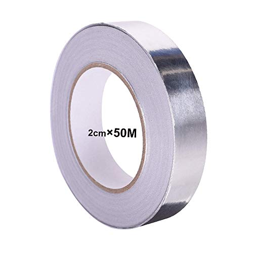 QitinDasen 50M X 20mm Premium Aluminiumfolienband, Aluminiumklebebänder Selbstklebend, Aluminiumband Aluminium Klebeband, für HVAC-Reparatur, Kanäle, Isolierung, Trockner und Handwerk von QitinDasen