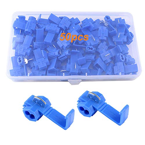 QitinDasen 50Pcs Blau Abzweigverbinder, Stromdiebe Schnellverbinder, Kabelabzweiger Quickverbinder, Draht Kabelstecker Schloss Terminal von QitinDasen