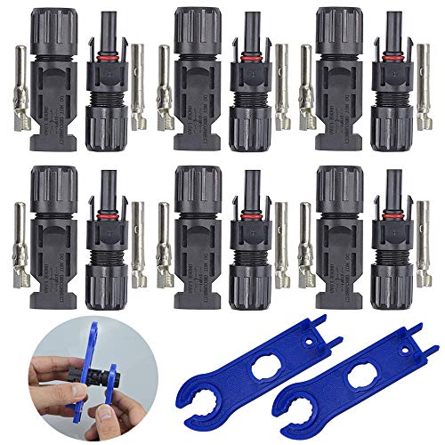 QitinDasen 6 Paar Professionell Männlich Weiblich Solarstecker, Solarpanel Kabelstecker mit 2Pcs Spanner, Photovoltaik Steckverbinder Parallelverbinder für Solarpanel QitinDasen 6 Paar Professionell Männlich Weiblich Solarstecker, Solarpanel Kabelstecker mit 2Pcs Spanner, Photovoltaik Steckverbinder Parallelverbinder für Solarpanel von QitinDasen