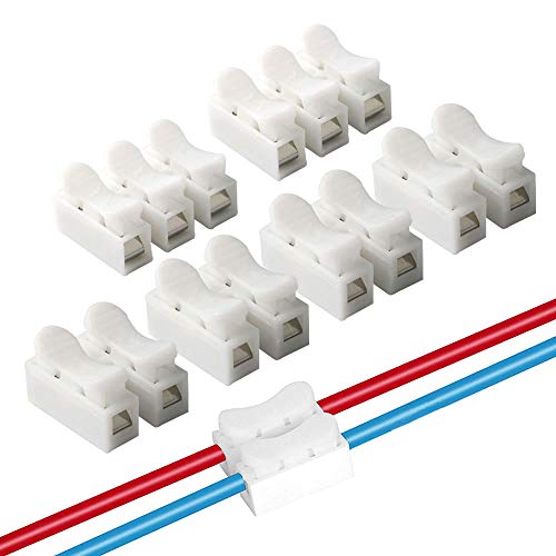 QitinDasen 90Pcs Premium Federdrahtverbinder Set, Schnelldrahtverbinder Verbindungsklemmen, Kabelklemme Klemmenblock (60Pcs CH2 + 30Pcs CH3) von QitinDasen