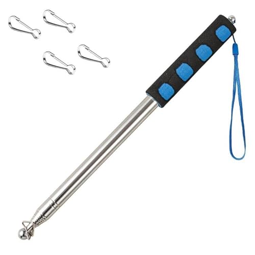 Qiuboluny 2.5M Teleskop Fahnenstange, Handheld Fahnenstange Fahnenmast mit Clips, teleskopstab Fahnenstange Ausziehbar, für Camping Reise Ausflüge Wettbewerbe Lehrer Reiseleiter (blau) von Qiuboluny