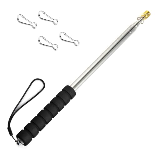 Qiuboluny 3 Meter Teleskop Fahnenstange, Handheld Fahnenstange Fahnenmast mit Clips, teleskopstab Fahnenstange Ausziehbar, für Camping Reise Ausflüge Wettbewerbe Lehrer Reiseleiter ((3 schwarz) von Qiuboluny