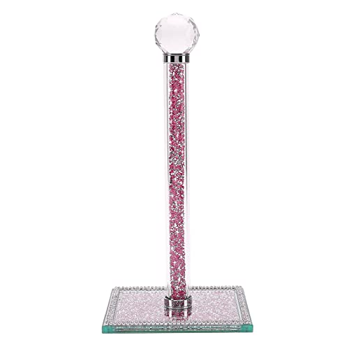 Qiuhome Crushed Diamond Papierhandtuchhalter, Ständer, Kristall, Papierhandtuchhalter, Arbeitsplatte, glitzernd, Küchendekoration (Rosa) von Qiuhome