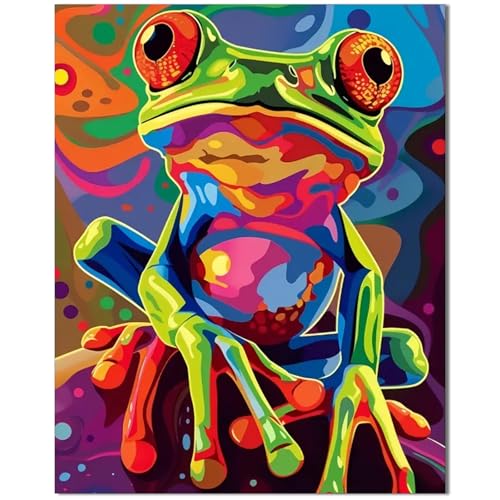 Qiukoo Malen Nach Zahlen ab 9 Jahre Tiere Frosch - Malen Nach Zahlen Erwachsene Kinder - Diy Gemälde mit 4 Pinsel Leinwand Acrylfarbe Geschenk oder als Dekoration 40 x 30 Qiukoo Malen Nach Zahlen ab 9 Jahre Tiere Frosch - Malen Nach Zahlen Erwachsene Kinder - Diy Gemälde mit 4 Pinsel Leinwand Acrylfarbe Geschenk oder als Dekoration 40 x 30 von Qiukoo