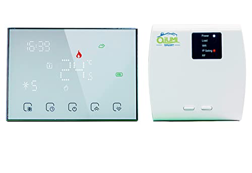 Qiumi RF Smart Wifi Wireless Thermostat Wasserthermostat LCD-Display Funktioniert mit Alexa Google Home, LED-Matrix-Lichtanzeige Schützen Sie Ihre Augen, 3A 2AA Batterie Qiumi RF Smart Wifi Wireless Thermostat Wasserthermostat LCD-Display Funktioniert mit Alexa Google Home, LED-Matrix-Lichtanzeige Schützen Sie Ihre Augen, 3A 2AA Batterie von Qiumi