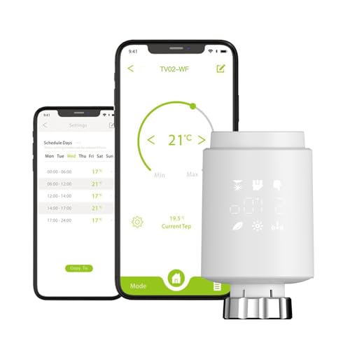 Qiumi Smart-WLAN-Thermostat-Heizkörperventile, WLAN, funktioniert direkt mit Alexa Googlehome, kein Gateway erforderlich Qiumi Smart-WLAN-Thermostat-Heizkörperventile, WLAN, funktioniert direkt mit Alexa Googlehome, kein Gateway erforderlich von Qiumi