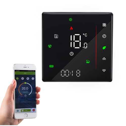 Qiumi Smart WiFi Farbe Thermostat Programmierbarer Wasserthermostat LCD Bildschirm Funktioniert mit Alexa Google Home, LED Lichtanzeige schützt Ihre Augen, 5A 95~240 V AC von Qiumi