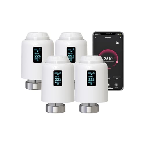 Qiumi Smart WiFi Heizkörper-Stellantrieb, Wifi, direkt programmierbar, Thermostat-Heizkörperventil, unterstützt Alexa Googlehome von Qiumi