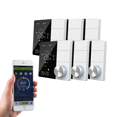 Qiumi Smart WiFi Knob Thermostat Programmierbarer Temperaturregler Tuya Smart Life APP Fernbedienung, für Wasser Fußbodenheizung kompatibel mit Alexa Google Home von Qiumi