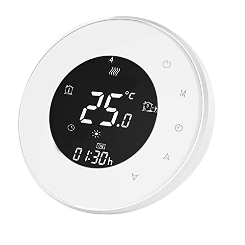 Qiumi Smart WiFi Rund Thermostat WiFi Programmierbarer Wasserthermostat LCD Display Temperaturregler Funktioniert mit Amazon Alexa Google Home IFTTT 5A 95~240V von Qiumi