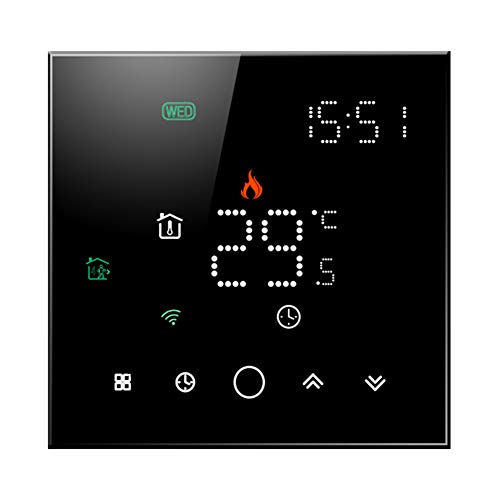 Qiumi Smart WiFi Thermostat Programmierbarer Wasserthermostat LCD Bildschirm Kompatibel mit Alexa Google Home, LED-Matrix-Lichtanzeige schützt Ihre Augen, 5A 95~240 V AC von Qiumi