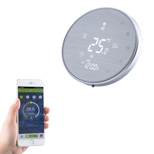 Qiumi Smart Wifi Thermostat Wifi Programmierbarer Wasserthermostat LCD Display Temperaturregler Kompatibel mit Alexa Google Home IFTTT 5A, Innovation Oberfläche gebürstete Platte Qiumi Smart Wifi Thermostat Wifi Programmierbarer Wasserthermostat LCD Display Temperaturregler Kompatibel mit Alexa Google Home IFTTT 5A, Innovation Oberfläche gebürstete Platte von Qiumi