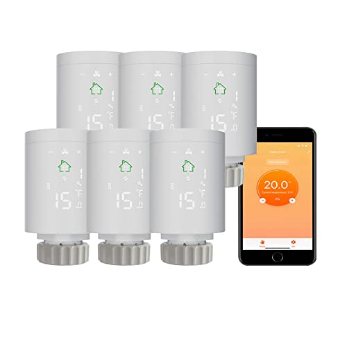 Qiumi Smart ZigBee 3.0 Thermostat-Heizkörper, programmierbares Ventil, Fernbedienung und Alexa-Anwendung, 6 Stück Qiumi Smart ZigBee 3.0 Thermostat-Heizkörper, programmierbares Ventil, Fernbedienung und Alexa-Anwendung, 6 Stück von Qiumi