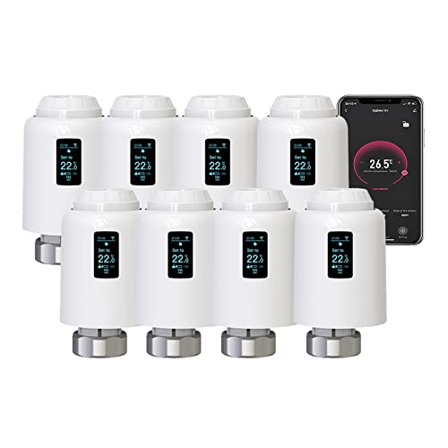 Qiumi WLAN-Heizkörper-Stellantrieb, programmierbar, Thermostat-Heizkörperventil, unterstützt Alexa, Googlehome Wifi Direct von Qiumi