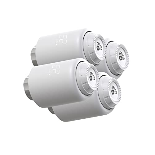 Qiumi WiFi Thermostat-Heizkörper-Aktuatorventile, WiFi Direct, programmierbare Steuerung Alexa Google Sprachsteuerung von Qiumi